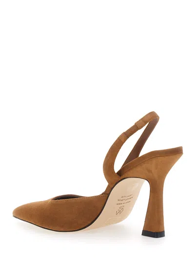 Stuart Weitzman Vinnie Slingback Heel In Brown