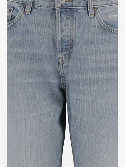 Re/done Light-washed Cotton Jeans In Blue