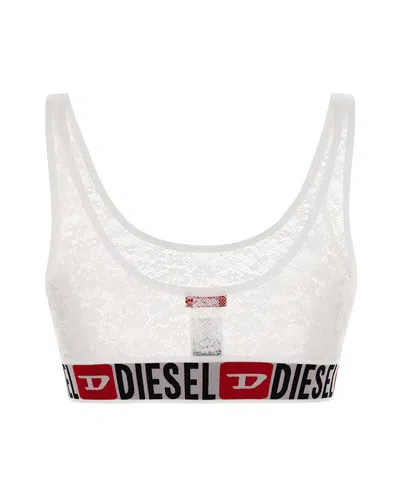 Diesel Lace Soft-cup Bralette In White