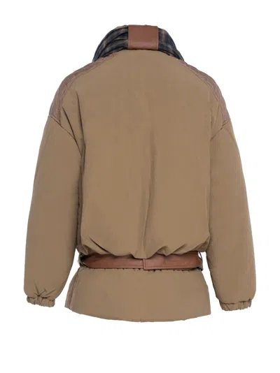 Marbell Amy Padded Belted Coat In Brown