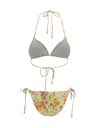 Zimmermann Multicolor Polyamide Bikini In Yellow