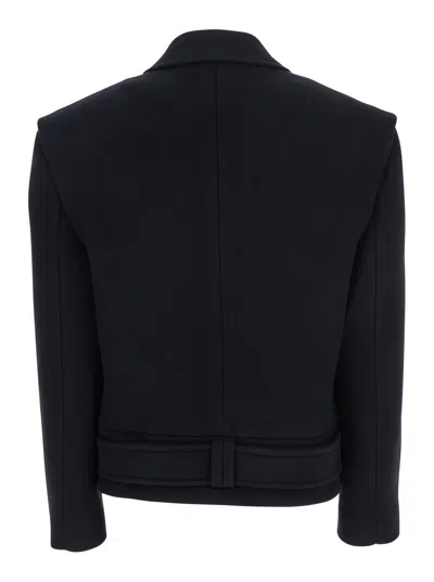 Balmain Tailored Coat With Double-breasted Design In Blue