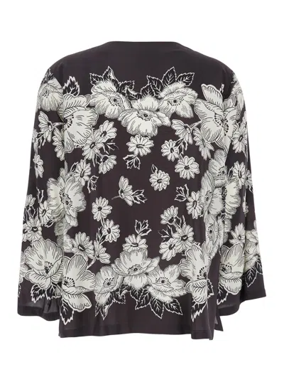 P.a.r.o.s.h . Floral-print Silk Blouse In Multi