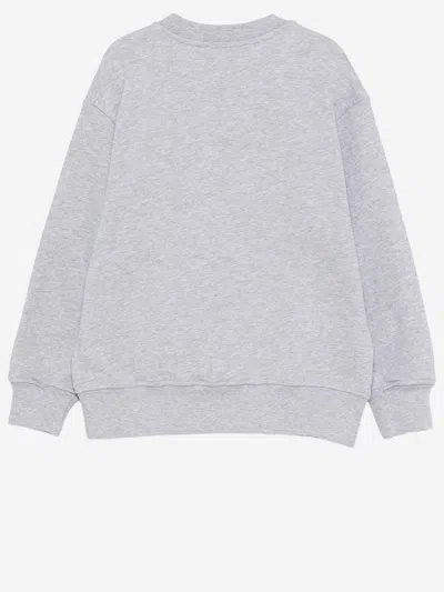 Msgm Logo-print Cotton Sweatshirt In Gray