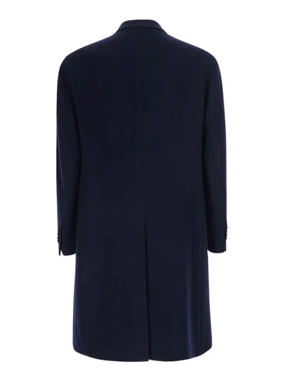 Tagliatore Wool Blend Double-breasted Coat In Black