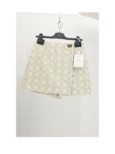 Dior Db-tweed Cannage Bermudas In White