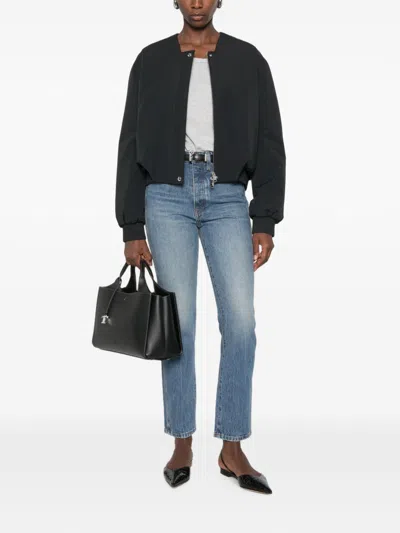 Khaite Nylon Bomber Jacket In Black