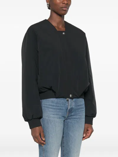 Khaite Nylon Bomber Jacket In Black