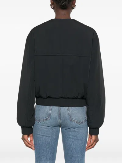 Khaite Nylon Bomber Jacket In Black