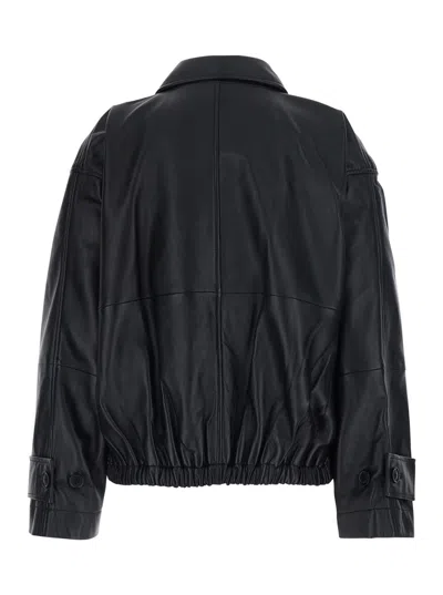 Rohe Róhe Lamb Leather Blouson Jacket In Black