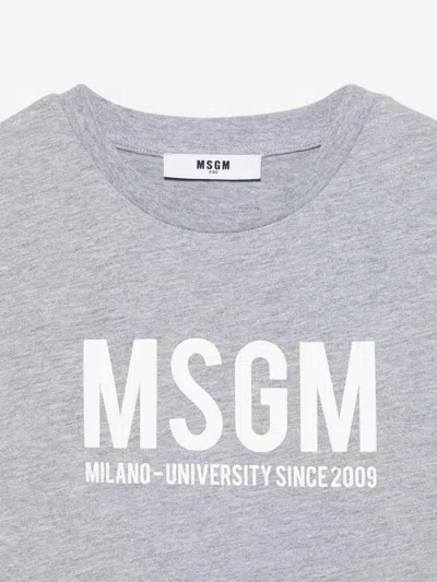 Msgm Cotton T-shirt In Gray
