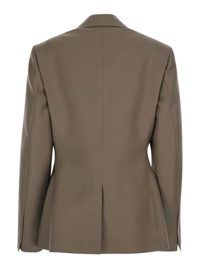 Rohe Peak-lapel Single-breasted Blazer In Brown