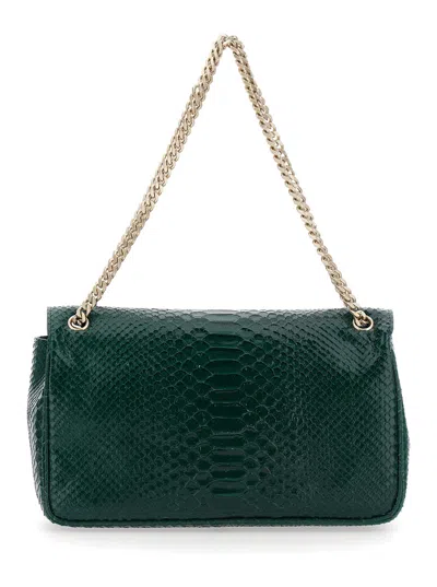 Tom Ford Python-textured Calf Leather Crossbody Bag In Green
