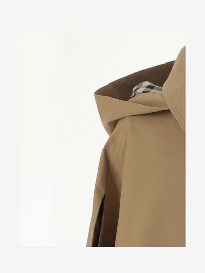 Burberry Structured Cotton Cape In Beige