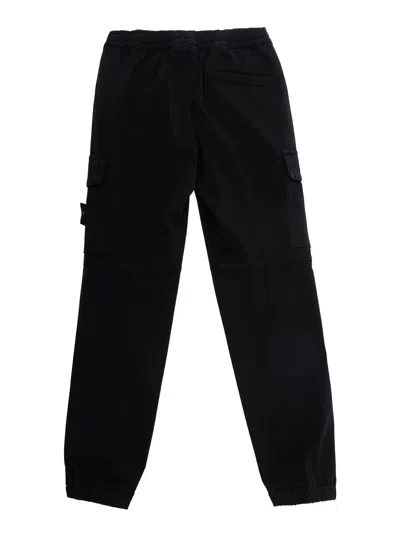Stone Island Multi-pocket Cotton Cargo Pants In Black