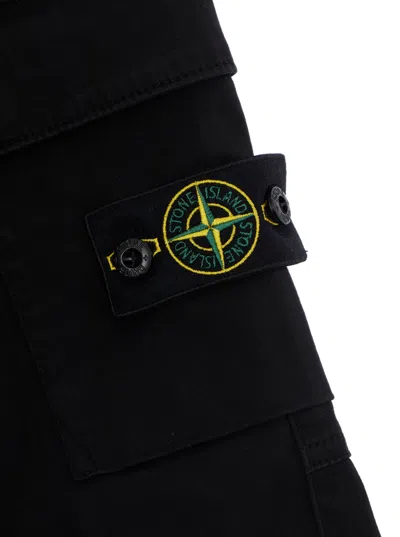 Stone Island Multi-pocket Cotton Cargo Pants In Black