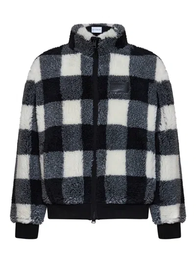 Givenchy Wool-blend Check-pattern Fleece Jacket In Blue