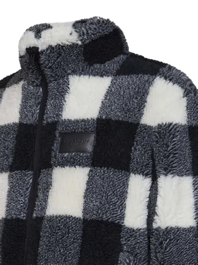 Givenchy Wool-blend Check-pattern Fleece Jacket In Blue