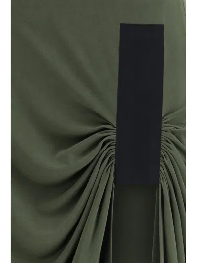 Coperni Draped Polyester Dress In Green