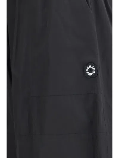 Kenzo Adjustable Drawstring Cargo Pants In Black