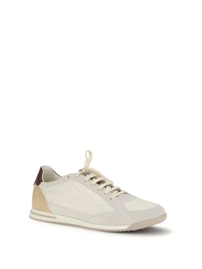 Brunello Cucinelli Sneaker Low Top Contrasting Heel Panel In White