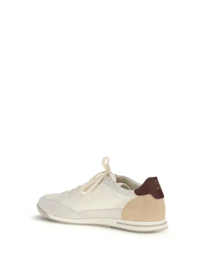 Brunello Cucinelli Sneaker Low Top Contrasting Heel Panel In White