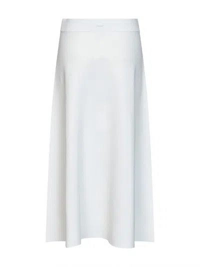 Max Mara Flared Midi Skirt In White