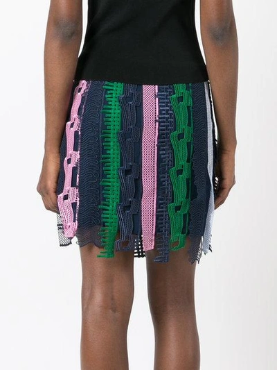 Shop Versace Embroidered Patchwork Mini Skirt In Multicolour