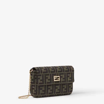 Fendi Monogram Canvas Clutch In Brown