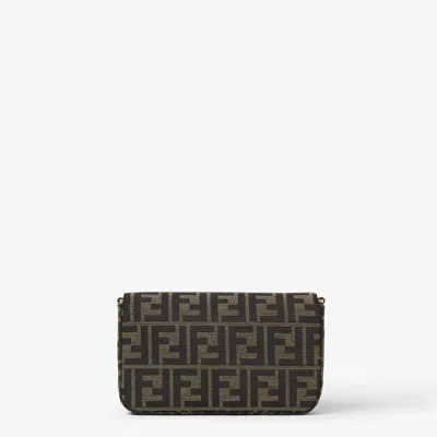 Fendi Monogram Canvas Clutch In Brown