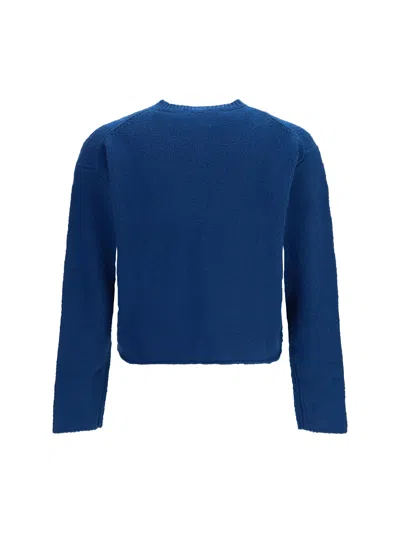 Rier Lamb Wool V-neck Sweater In Blue