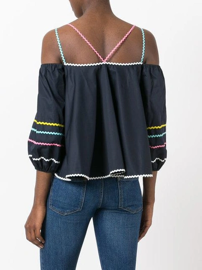 Shop Anna October Off-shoulder Top In Blue