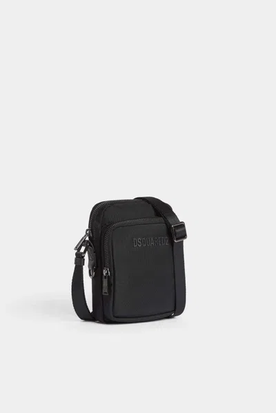 Dsquared2 Logo-embossed Nylon Mini Bag In Black