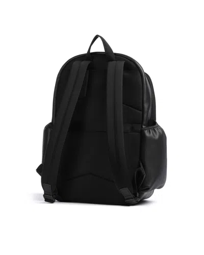 Hugo Boss Leather-effect Recycled Polyester Backpack In Black