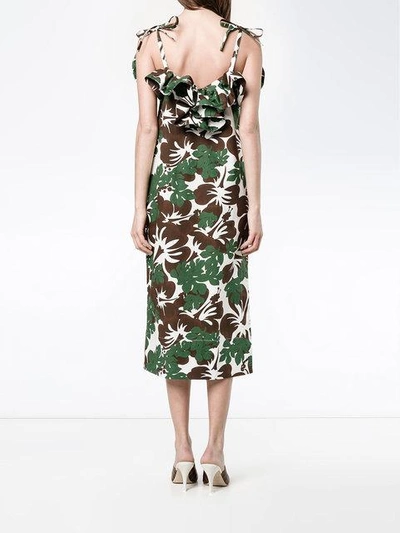 Shop Rosie Assoulin Blooming Onion Tropical Print Dress In Brown
