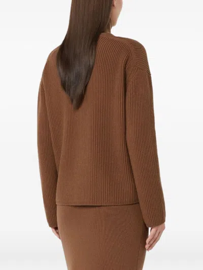 Max Mara Studio Cardigan In Brown
