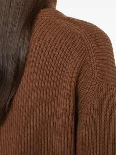 Max Mara Studio Cardigan In Brown