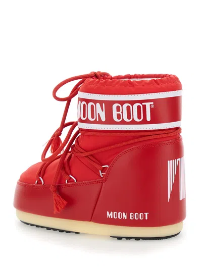 Moon Boot Logo-print Technical Fabric Snow Boot In Red