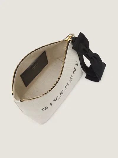 Givenchy Logo-print Canvas Clutch In Beige