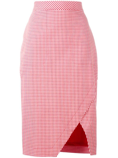 Altuzarra Red Checked Skirt