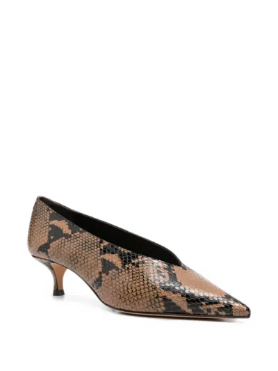 Le Monde Beryl Leopard-pattern Python Print Leather Pumps With Medium Heel For Women In Animal Print