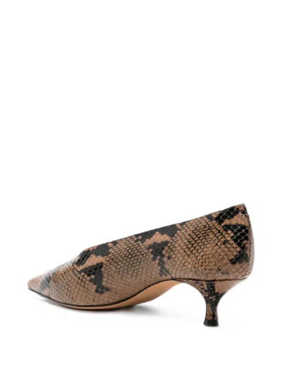 Le Monde Beryl Leopard-pattern Python Print Leather Pumps With Medium Heel For Women In Animal Print