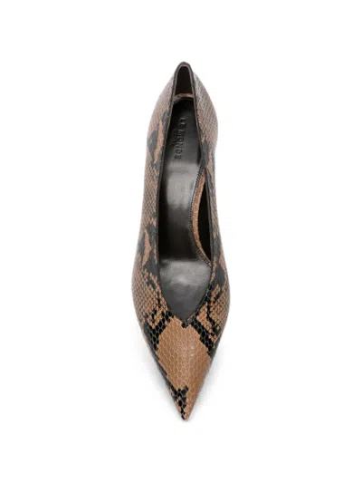 Le Monde Beryl Leopard-pattern Python Print Leather Pumps With Medium Heel For Women In Animal Print