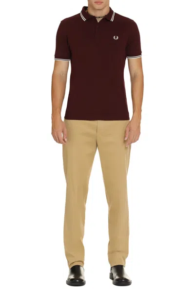 Dondup Cotton Regular-fit Straight-leg Trousers In Brown