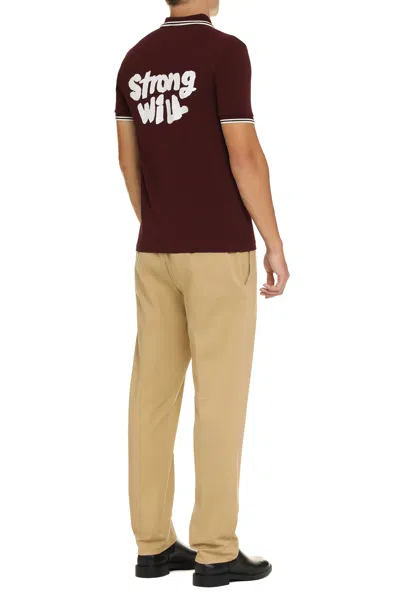 Dondup Cotton Regular-fit Straight-leg Trousers In Brown