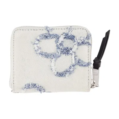 Marc Jacobs Printed Cotton Compact Wallet In Blue
