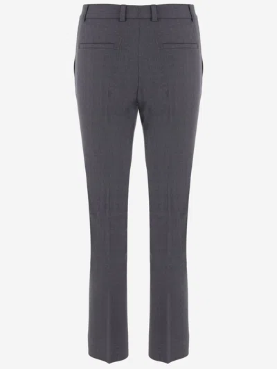 Ql2 Gray Tailored Pleated Stretch Wool-blend Formal Pants In Gray