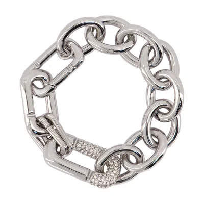 Marc Jacobs Crystal-pave Link Bracelet In Silver
