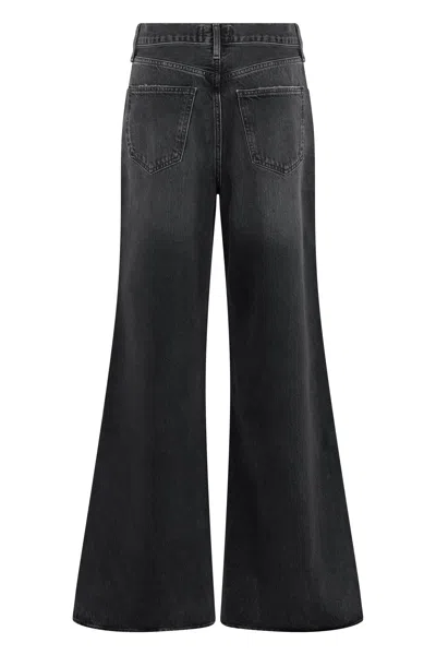 Agolde Bell-bottom Flared Jeans In Black