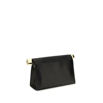 Jacquemus Rectangular Lamb Leather Clutch With Rolled Handle In Black